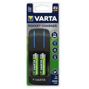 סט מטען ו4 סוללות נטענות VARTA