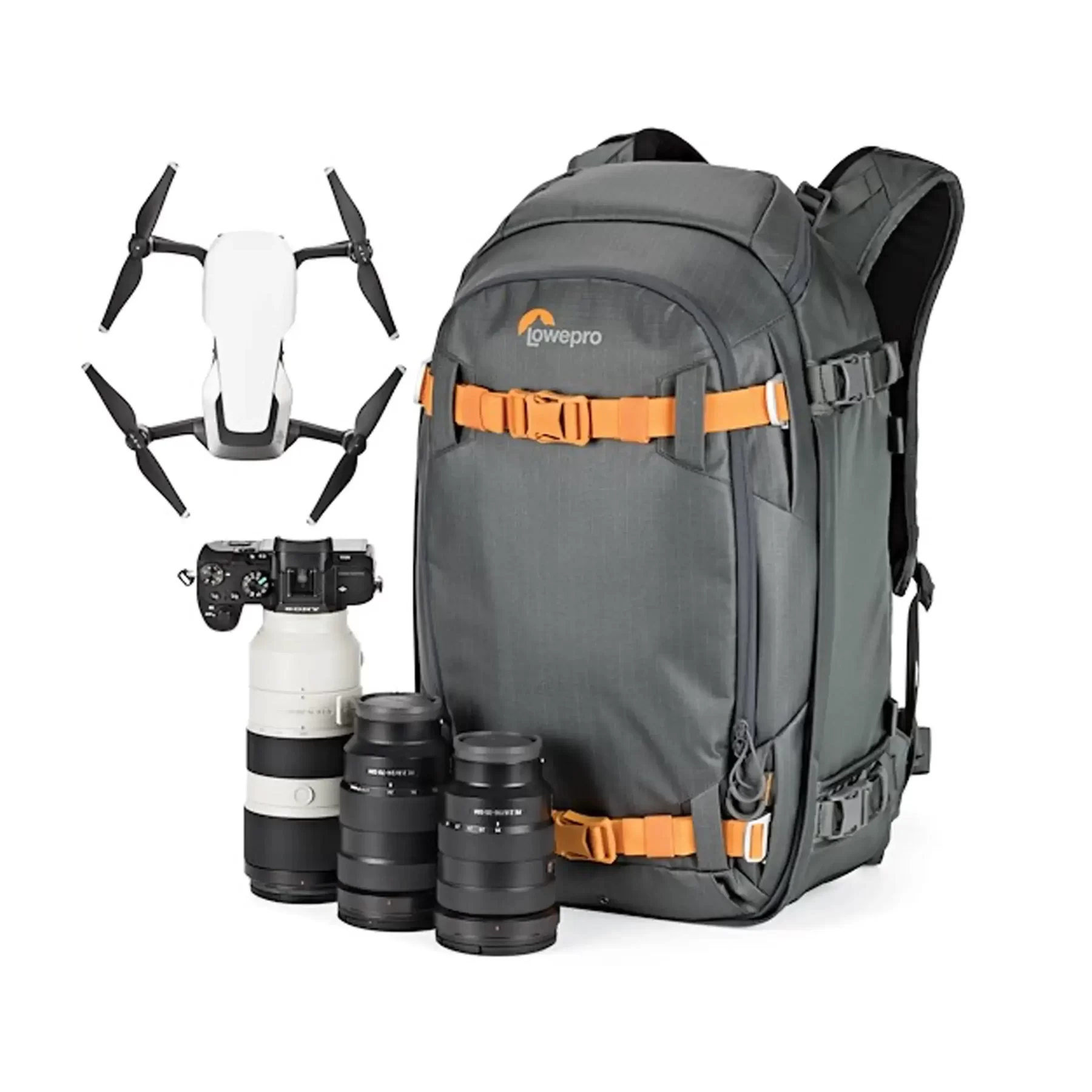 תיק גב אפור למצלמה Lowepro Whistler BP 350 AW II – תמונה 3