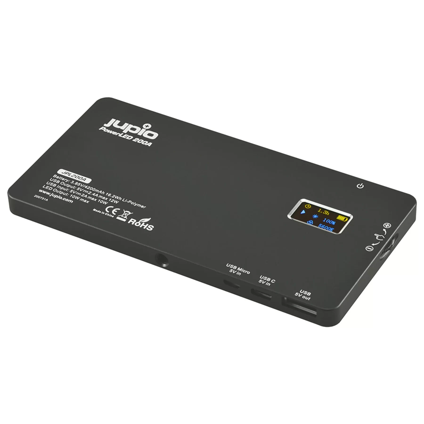 פנס 200 לדים Bi-Color סוללה פנימית Jupio PowerLED 200 – תמונה 5