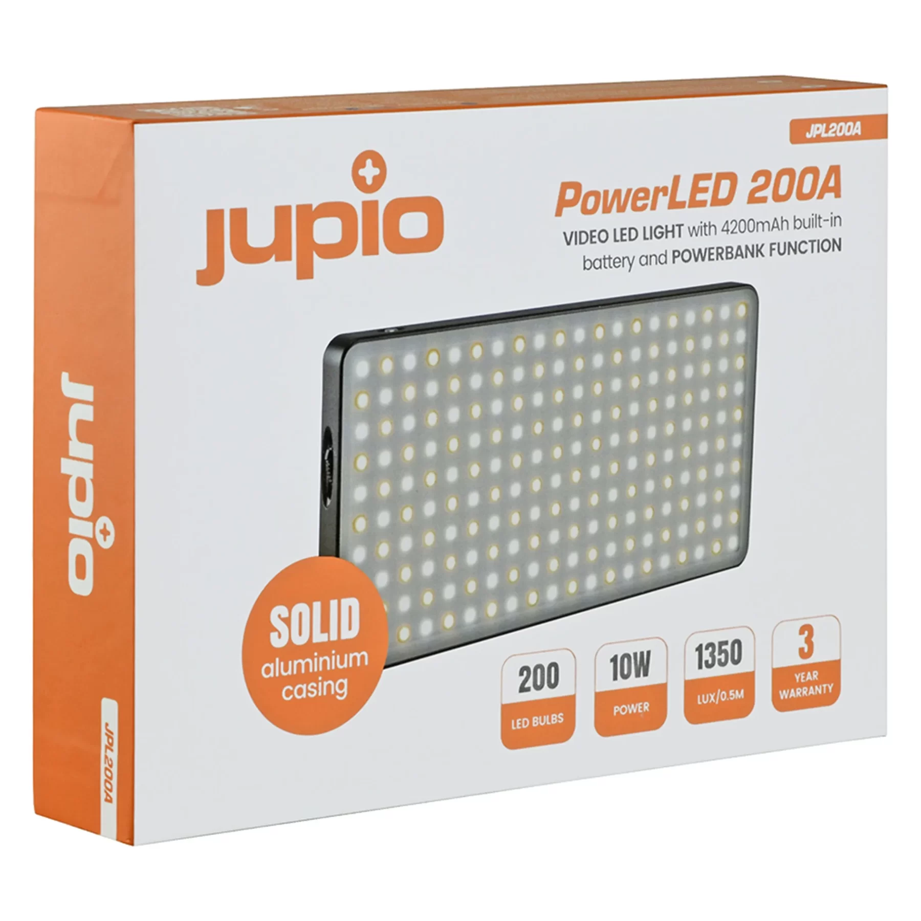 פנס 200 לדים Bi-Color סוללה פנימית Jupio PowerLED 200 – תמונה 4