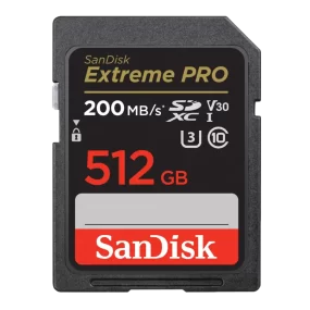 כרטיס זיכרון בנפח 512GB S.D EX PRO 4K 200S מבית SANDISK